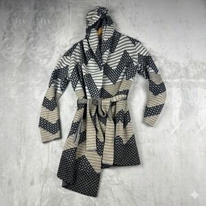 Anthropologie‎ Field Flower Striped Chevron Belted Cardigan Sweater Coat Medium